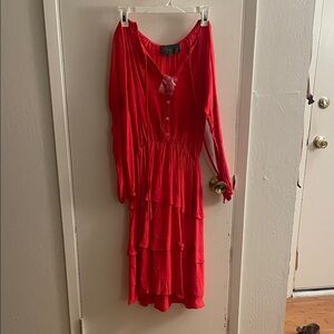 New Coral midi dress
